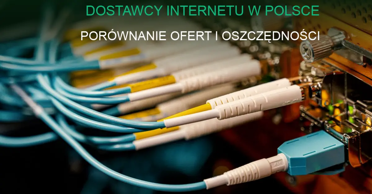 Sieć komputerowa z serwerami i kablami symbolizująca dostawców internetu