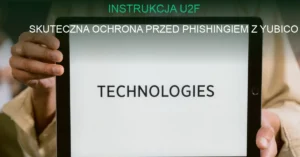 Klucz U2F Yubico podłączony do laptopa jako zabezpieczenie dwuskładnikowe