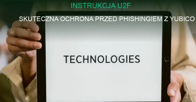 Klucz U2F Yubico podłączony do laptopa jako zabezpieczenie dwuskładnikowe