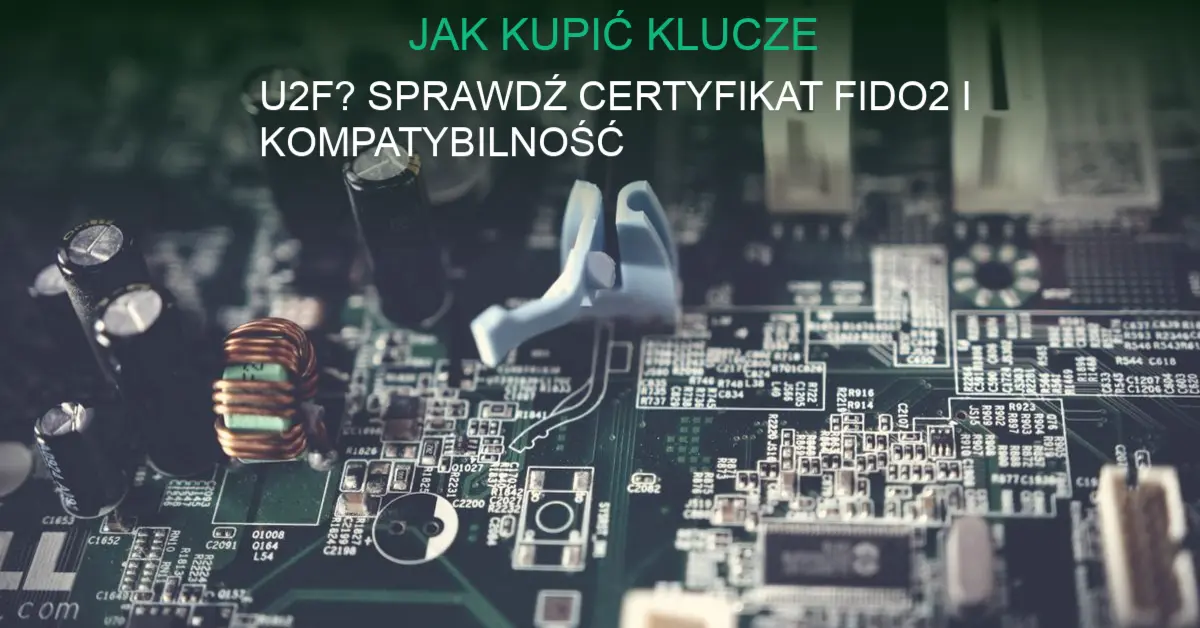 Klucz U2F podłączony do komputera, zabezpieczenie przed phishingiem z certyfikatem FIDO2