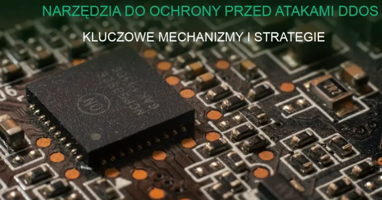 Obraz serwerowni z kablami sieciowymi ilustrujący infrastrukturę IT chronioną przed atakami DDoS