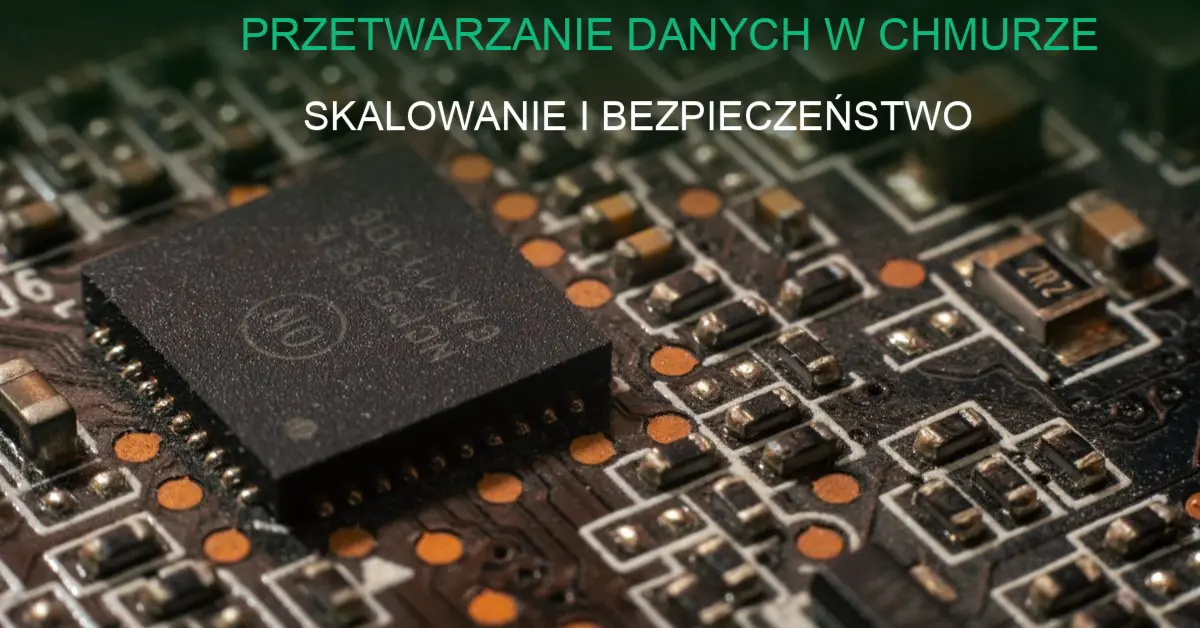 Ilustracja serwerowni i chmury obliczeniowej do artykułu o przetwarzaniu danych w chmurze.