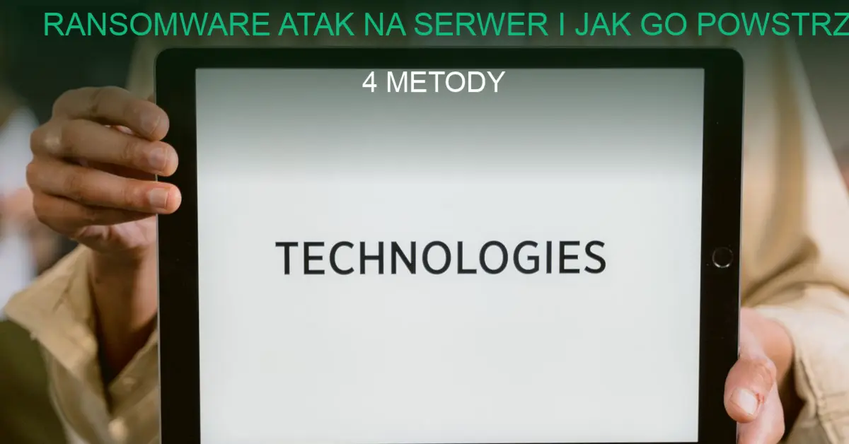 Serwerownia z rzędami serwerów, symbol ochrony przed ransomware
