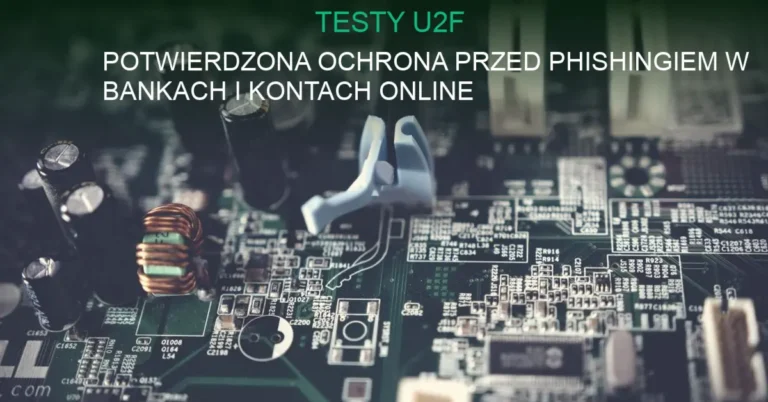 Obraz klucza bezpieczeństwa U2F na tle ekranu logowania z ikoną ochrony