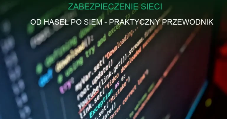 Schemat zabezpieczenia sieci komputerowej z firewallem i szyfrowaniem danych