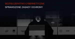 Ciemna grafika tła z serwerami i siecią cybernetyczną