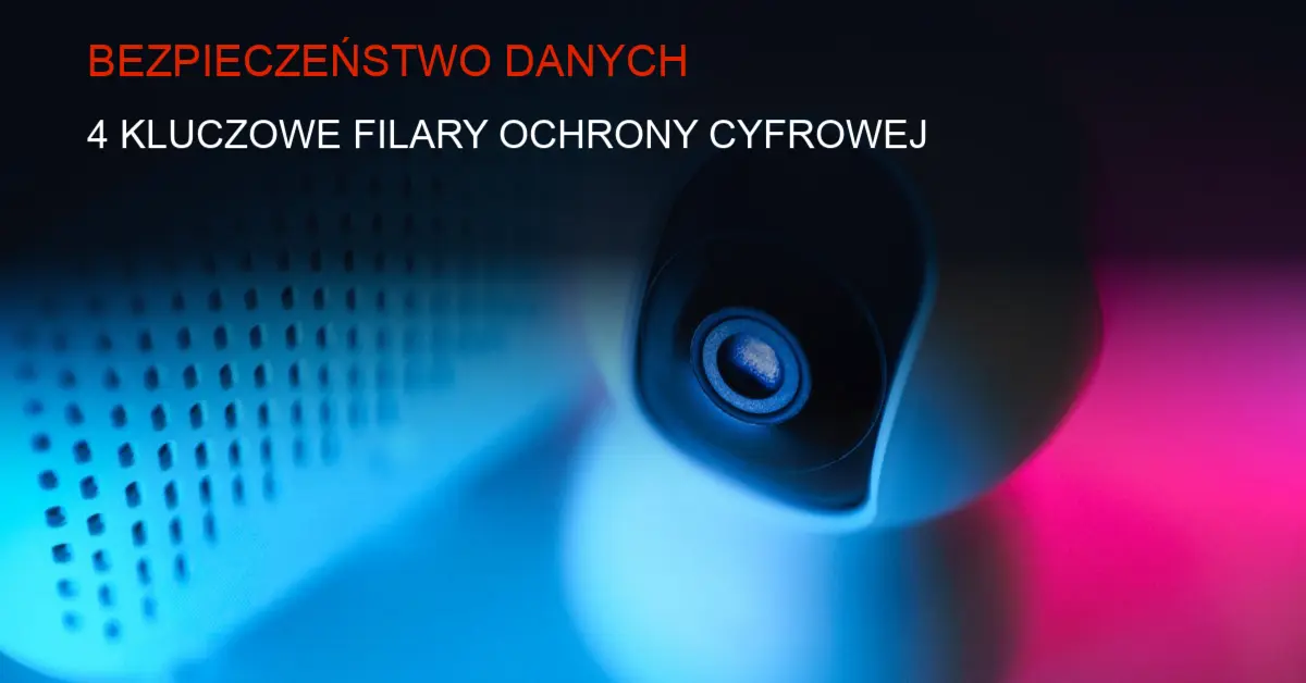 Ciemne centrum danych z migającymi diodami serwerów w technologicznym stylu