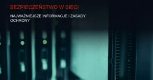Technologiczne tło zabezpieczeń sieciowych z wizerunkiem serwera i firewall
