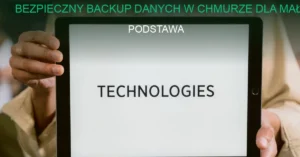 Obraz tła przedstawiający bezpieczne przechowywanie danych w chmurze dla małych firm.
