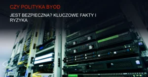 Ciemny serwer z migającymi diodami w centrum danych, symbol bezpieczeństwa IT.