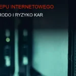 Ciemne tło z serwerem i siatką cyberbezpieczeństwa, symbol ochrony danych sklepu internetowego