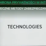 Ilustracja przedstawiająca koncepcję ochrony prywatności w internecie z ikonami zabezpieczeń