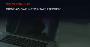 Technologiczne tło symbolizujące nowoczesne szkolenia BHP i bezpieczeństwo pracy w cyfrowym środowisku.