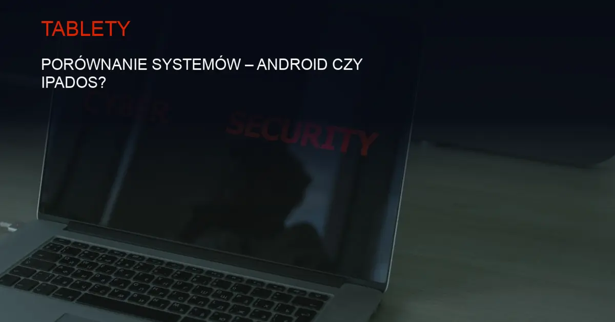 Ciemne, wysokokontrastowe tło technologiczne z symbolami sieci i serwerów, reprezentujące nowoczesne tablety.