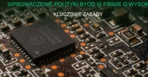 Nowoczesne biuro z pracownikiem używającym smartfona i laptopa obok serwera danych