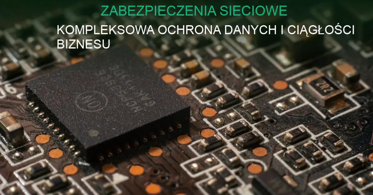 Sieć komputerowa z zabezpieczeniami i ikonami ochrony danych